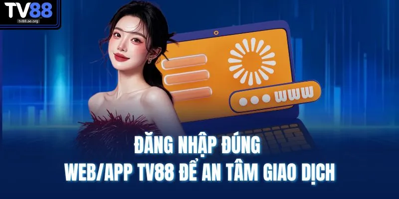 Nạp Tiền TV88 3 Đăng nhập đúng web/app TV88 để an tâm giao dịch